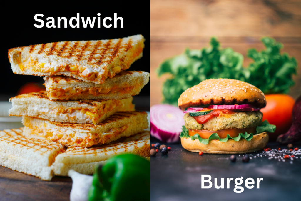 sandwich and burger
